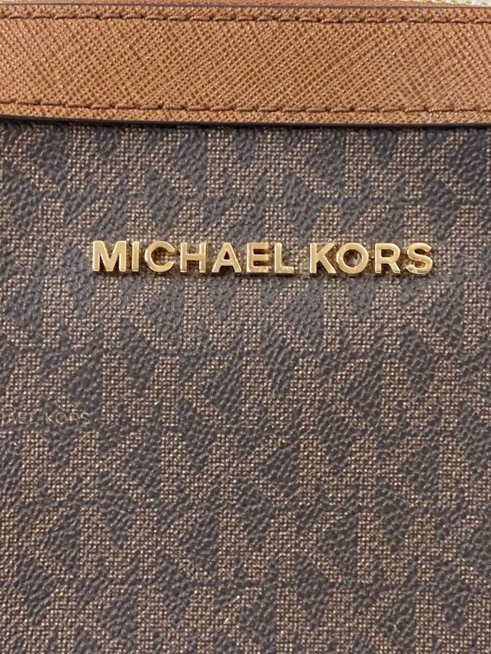 Michael Kors Crossbody Bag Brown Saffiano Leather Gold Chain Strap - Picture 4 of 12